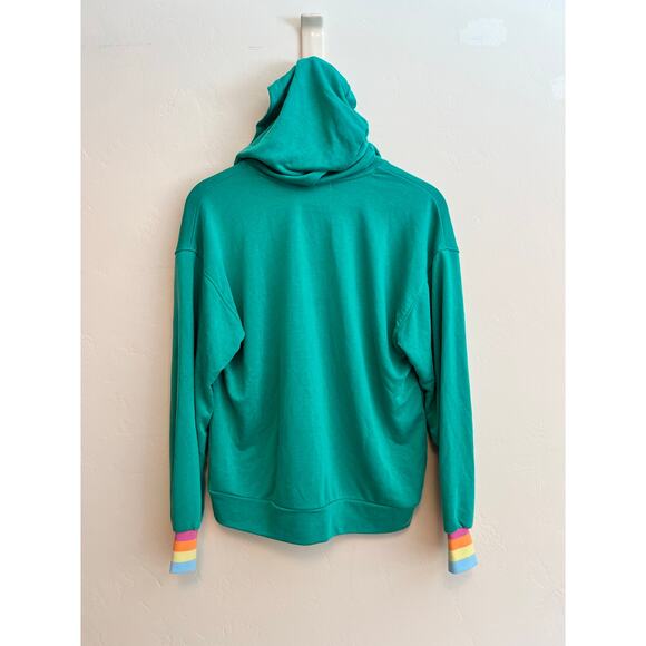 PJ Salvage Super Soft Live in Color Hoodie in Sage Green Rainbow Size: Medium - Picture 5 of 7